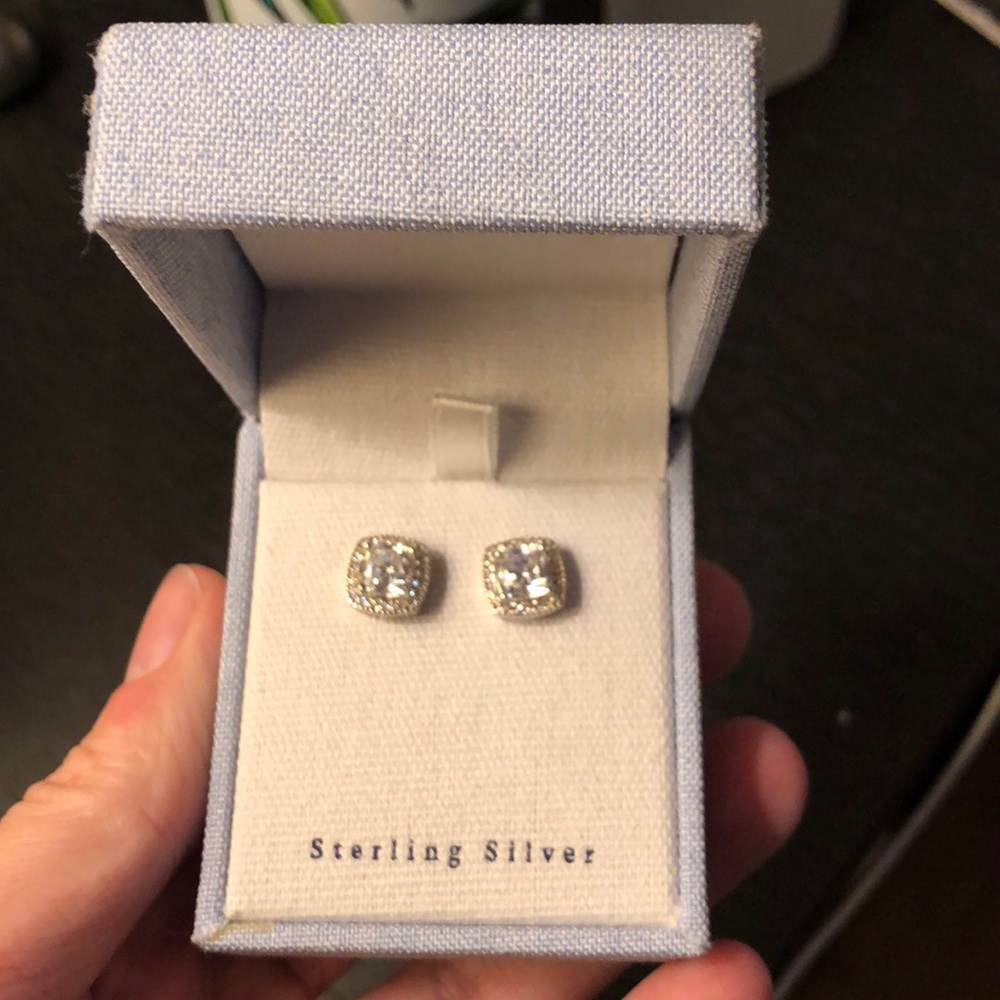 Contessa DiCapri Sterling Silver Zirconia Earrings